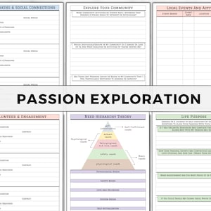 Find Your Passion Planner, Life Purpose Workbook, How To Find Your Passion and Purpose, Life Coaching, Self-Care Worksheet, Passion Journal image 5