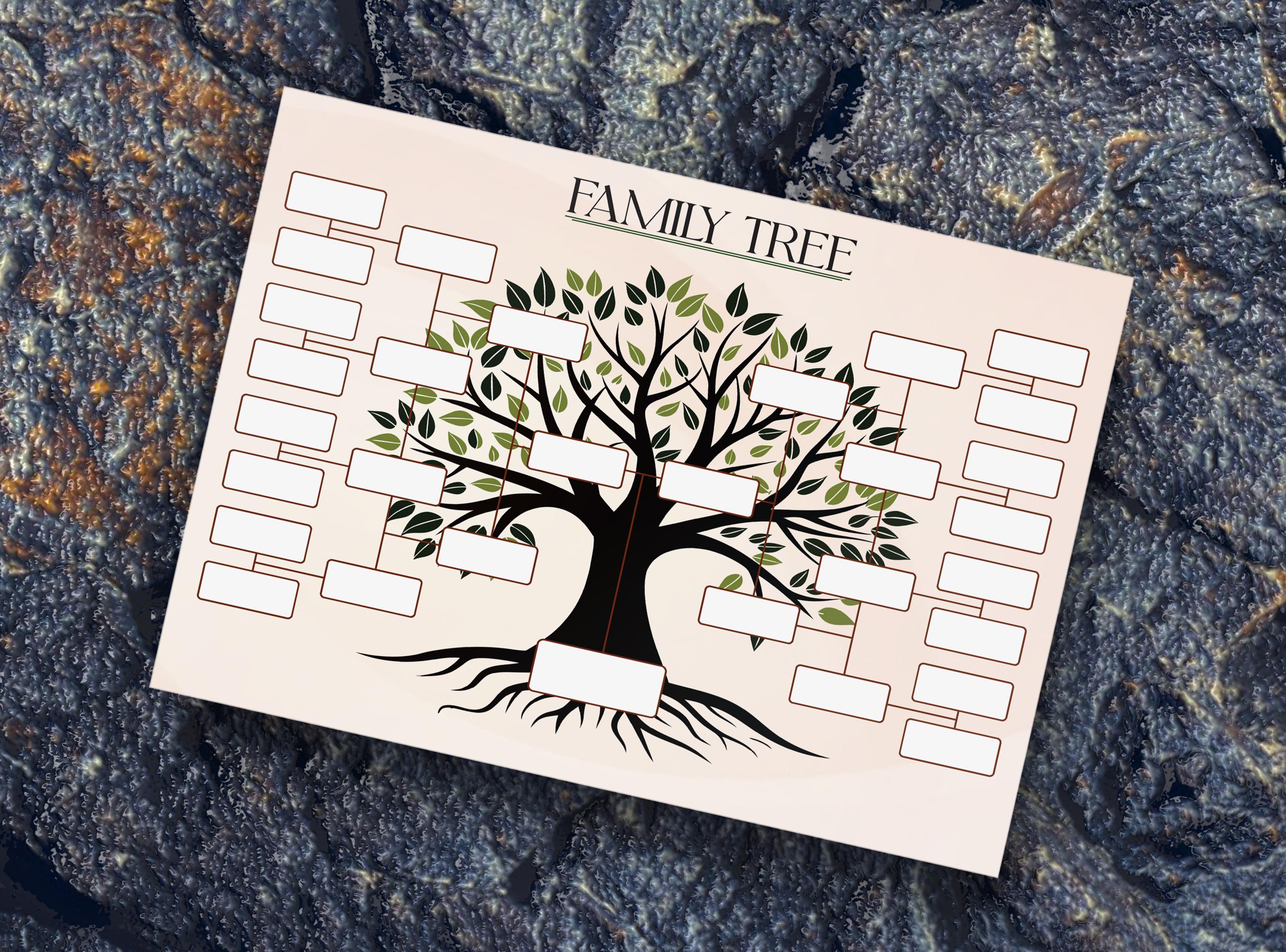 Plantilla de árbol genealógico de 5 generaciones, diagrama de árbol  genealógico rellenable, árbol genealógico, diagrama de historia familiar, árbol  genealógico - Etsy México, image size:3000x2222