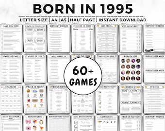 30th Birthday Party Games, Born In 1995, 30th Birthday Games, Born In 1995 Games, 1995 Trivia, 30 Year Old Birthday, 1995 Birthday Games