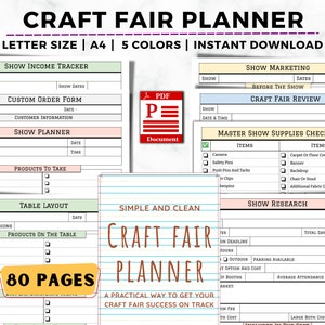 Craft Fair Planner, Craft Show Templates, Market Stall Planner, Inventory Sheet, Sales Log, Craft Show Display Plan, Trade Show Organizer