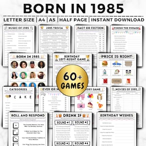 40th Birthday Party Games, Born In 1985, 40th Birthday Games, Born In 1985 Games, 1985 Trivia, 40 Year Old Birthday, 1985 Birthday Games