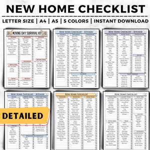 New Home Checklist, New Home Essentials Checklist, Moving Checklist, New Home Planner, New Apartment Checklist, First Home Checklist
