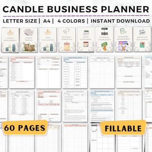 Candle Business Planner, Fillable Candle Making and Testing Template, Candle Making Business, Start up, Candle Recipe, Candle Maker Planner