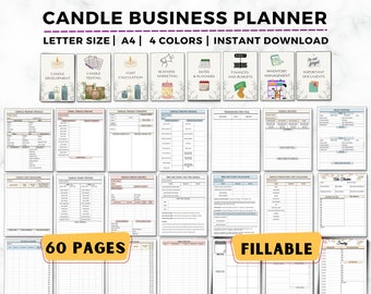 Candle Business Planner, Fillable Candle Making and Testing Template, Candle Making Business, Start up, Candle Recipe, Candle Maker Planner