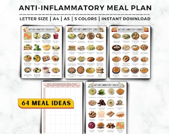 Anti-Inflammatory Meal Plan, Anti Inflammatory Food Chart, Gut Health Guide, Anti-Inflammatory Diet Food Guide, Meal Planning, Gut Health
