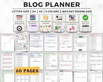 Blog Planner, Blog Post Outline, Blog Planning, Content Strategy, Blog Website Branding, Blog Promotion, Starting a Blog, Blogging Planner
