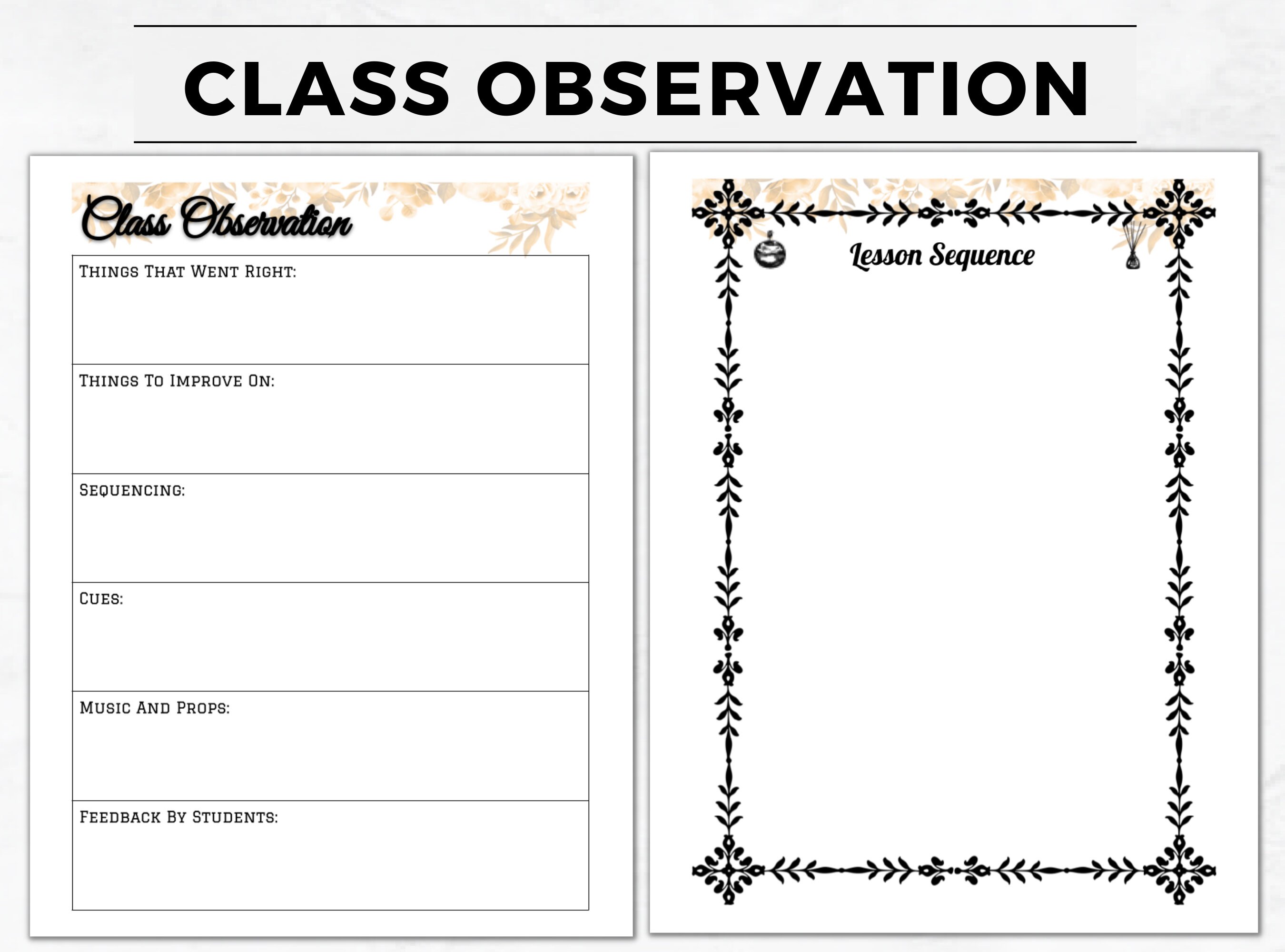 Yoga Teacher Class Planner, Fillable Sequencing Template (digital PDF ...