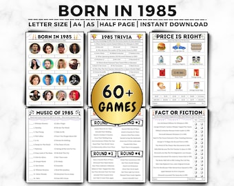 41st Birthday Party Games: Born in 1985 Trivia (Printable Games)