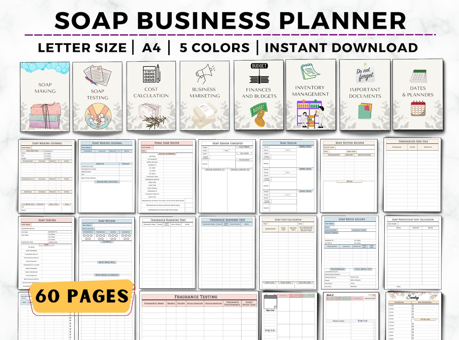 Soap Business Planner Soap Making Business Soap Recipe - Etsy Canada