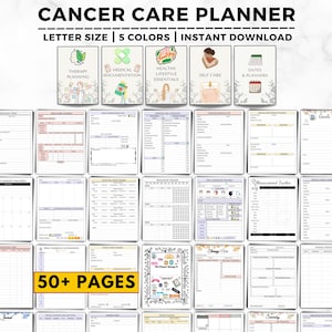 Formulieren voor kankerzorg, afdrukbaar chemotherapiedagboek, organisator behandeling van kankerpatiënten, planner voor kankerverzorger, medisch bindmiddel | Pdf