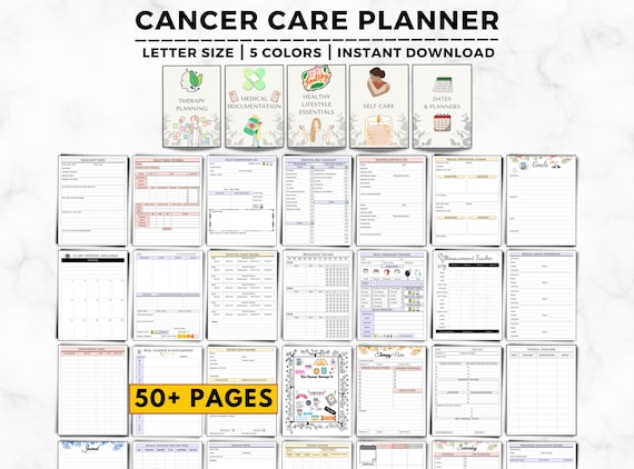 Cancer Care Forms, Chemotherapy Journal Printable, Cancer Patient Treatment Organizer, Cancer Caregiver Planner, Medical Binder | PDF