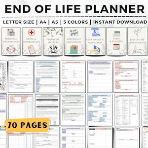 End of Life Planner, Last Wishes Planner, Estate Planning, Will, Final Preparations, What If Binder, Emergency Planner, End Of Life Planning