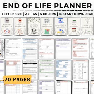 End of Life Planner, Last Wishes Planner, Estate Planning, Will, Final Preparations, What If Binder, Emergency Planner, End Of Life Planning