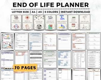 End of Life Planner, Last Wishes Planner, Estate Planning, Will, Final Preparations, What If Binder, Emergency Planner, End Of Life Planning