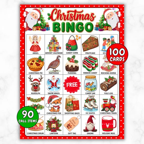 JOYIN Cartes De Bingo De Noël Pour 28 Joueurs (5x5) - Jeux Famille Enfants, Fêtes Et Salle De Classe