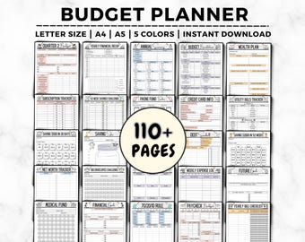 Finance Planner Bundle: Budget, Savings, Debt Tracker (110+ Pages) (Digital Download)