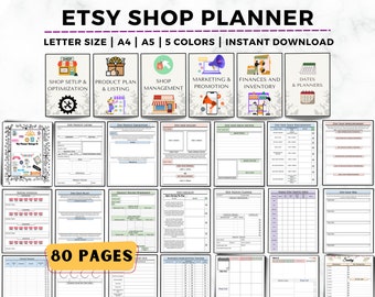 Etsy Shop Planner, Etsy Business Plan, Online Seller Planner, Etsy Guide, E-Commerce Planner, Etsy SEO, Etsy Selling Guide, Sell on Etsy