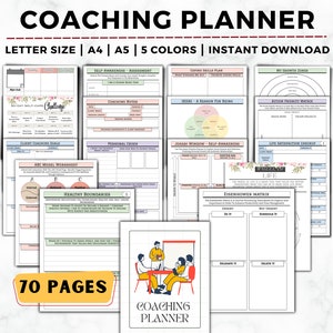 Coaching Planner, Life Coaching Workbook, Coaching Worksheet, Coaching Journal, Life Coach Workbook, Self Love Guide, Coaching Business