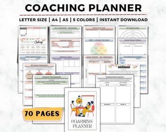 Coaching Planner, Life Coaching Workbook, Coaching Worksheet, Coaching Journal, Life Coach Workbook, Self Love Guide, Coaching Business