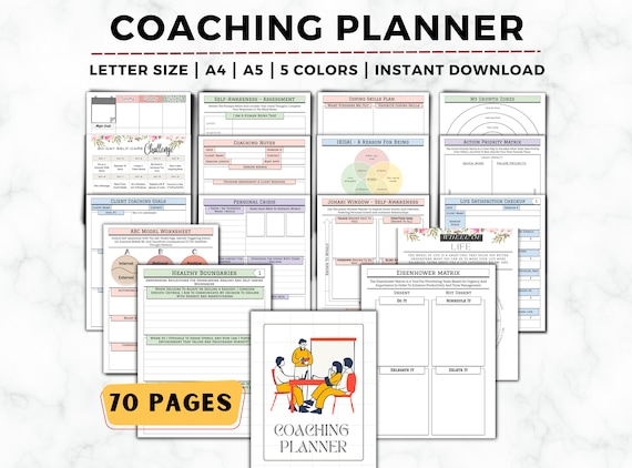 Coaching Planner, Life Coaching Workbook, Coaching Worksheet, Coaching Journal, Life Coach Workbook, Self Love Guide, Coaching Business