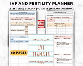 IVF Planner, TTC Journal, Fertility Tracking, IUI Medication Tracker, Infertility Treatment Organizer & Binder, Conception Journal Printable