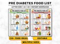 Pre Diabetes Food List, Prediabetic Foods, Low Sugar Food Meal Plan, Prediabetes Food Chart and Grocery List, Pre Diabetic Foods To Avoid product logo