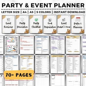 Party Planner, Event Planner, Party Checklist, Party Budget, Wedding, Bachelorette, Graduation, Birthday Planner, Guest List, Event Planning