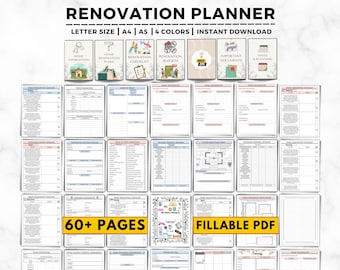 Home Renovation Planner, Home Improvement Planner For DIY Projects, Renovation Checklist, Renovation Budget, Interior Design, House Remodel