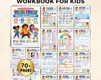 Impulse Control Workbook For Kids ADHD Emotional Regulation Anger Management, Coping Skills & Child Therapy Worksheets SEL Tools Therapists