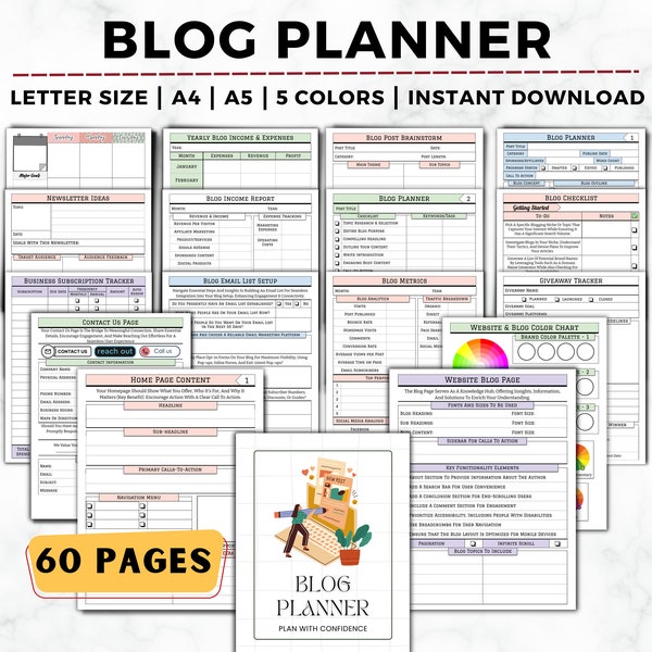 Blog Planner, Blog Post Outline, Blog Planning, Content Strategy, Blog Website Branding, Blog Promotion, Starting a Blog, Blogging Planner