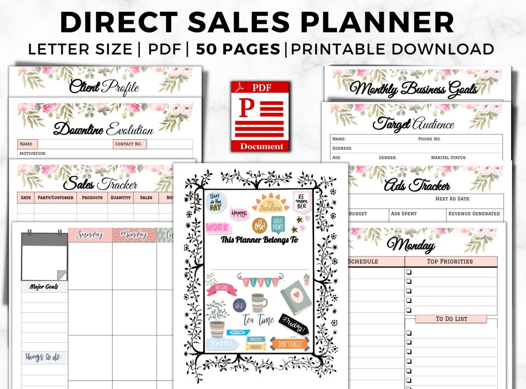 Direct Sales Planner Printable, MLM Planner, Power Hour Tracker ...