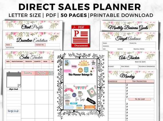 Direct Sales Planner Printable, MLM Business Marketing Bundle (PDF)