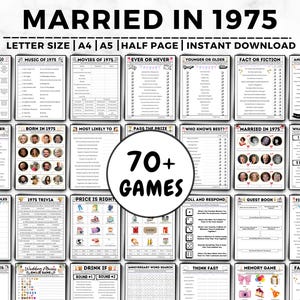 50th Anniversary Games Bundle, Married in 1975 Games, 50th Golden Anniversary Games, 50th Wedding, 50 Year Anniversary, Golden Anniversary