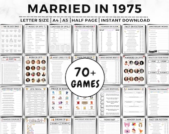 50th Anniversary Games Bundle, Married in 1975 Games, 50th Golden Anniversary Games, 50th Wedding, 50 Year Anniversary, Golden Anniversary