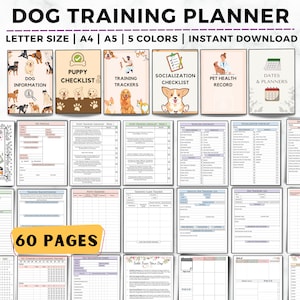 Dog Training Planner, Puppy Training Tracker, Socialization Checklist, Service Dog, Poop Training, Dog Walking, Pet Health, Dog Training Log