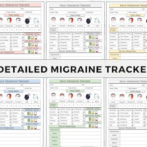 Migraine Tracker Printable, Headache Tracker, Chronic Headache Pain Log ...