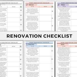 Home Renovation Planner, Home Improvement Planner For DIY Projects, Renovation Checklist, Renovation Budget, Interior Design, House Remodel image 6