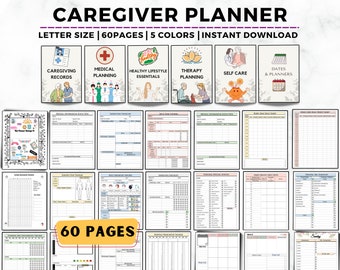 Caregiver Planner Printable, Home Health Care Form, Caregiver Daily Log, Caregiving Checklist, Elder Care Home Health Nurse, Senior Care log