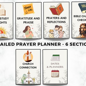 Prayer Journal, Bible Study, Gratitude, Sermon Notes (Digital Download) image 2