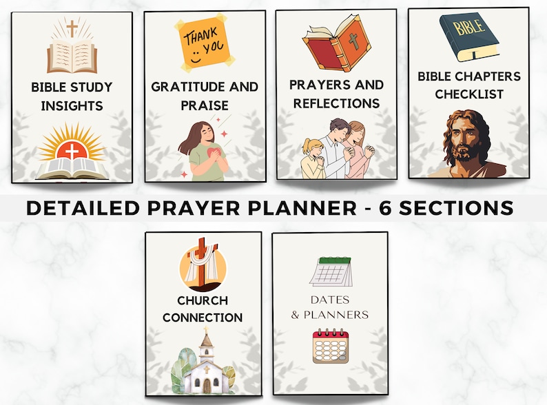Prayer Journal, Bible Study, Gratitude, Sermon Notes (Digital Download) image 2