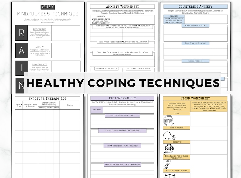 Anxiety Journal, Therapy Journal, Anxiety Worksheets, Mental Health Journal, Therapy Worksheets, Depression, DBT, CBT, Anxiety Tracker bild 8