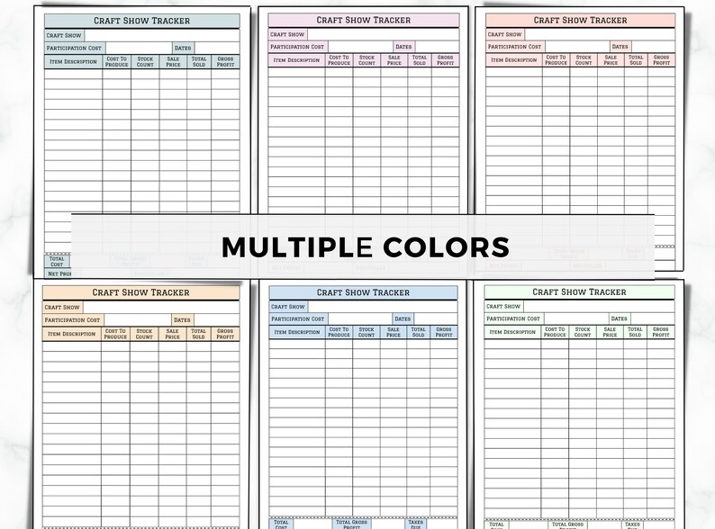 Craft Show Tracker Printable Craft Fair Planner Craft Show - Etsy