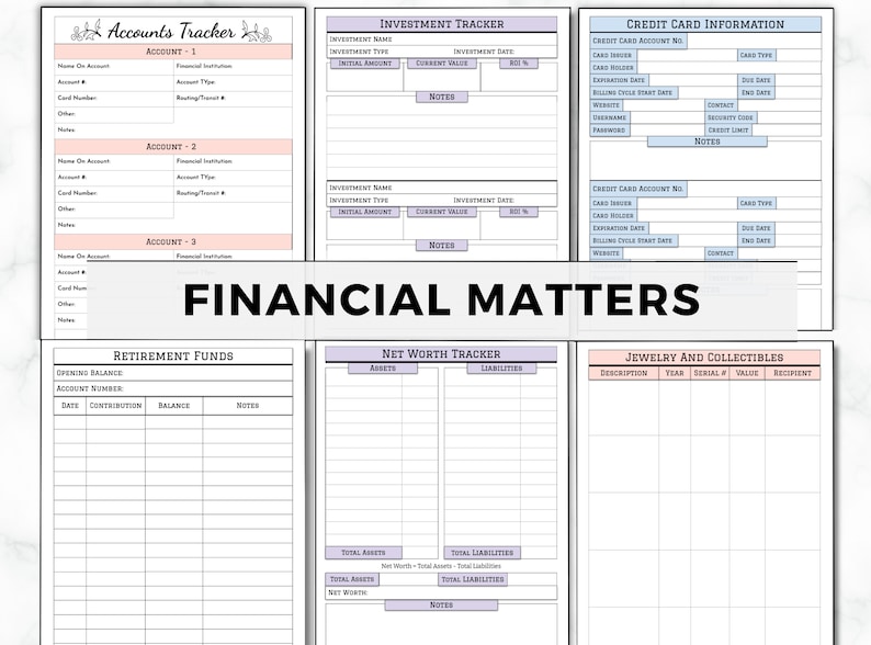 End of Life Planner, Fillable Emergency Planner, Last Wishes Planner, Estate Planning, Will, Final Preparation, What If Binder, Just In Case image 10