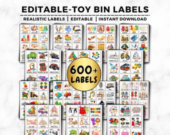 Toy Bin Labels, Toy Bin Labels Editable, Playroom Labels, Trofast Labels, Montessori, Homeschool, Pre-K Classroom, Playroom Organization