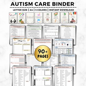 Autism Care Binder, Autism Planner Printable, Special Needs Child Planner, Autistic Child Worksheet, Neurodivergent, Autism Therapy Journal