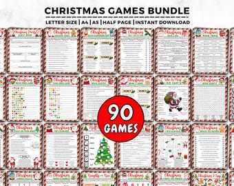 Christmas Games Bundle, 90 Christmas Party Games For Adults And Kids, Christmas Family Games Printable, Christmas Trivia, Holiday Party Game