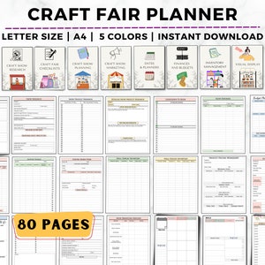 Craft Fair Planner, Craft Show Templates, Market Stall Planner, Inventory Sheet, Sales Log, Craft Show Display Plan, Trade Show Organizer