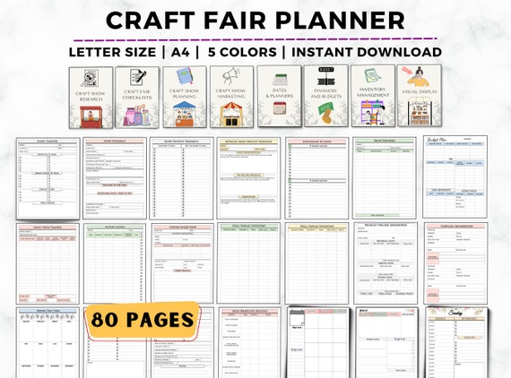 Craft Fair Planner Craft Show Templates Marktkraam Planner