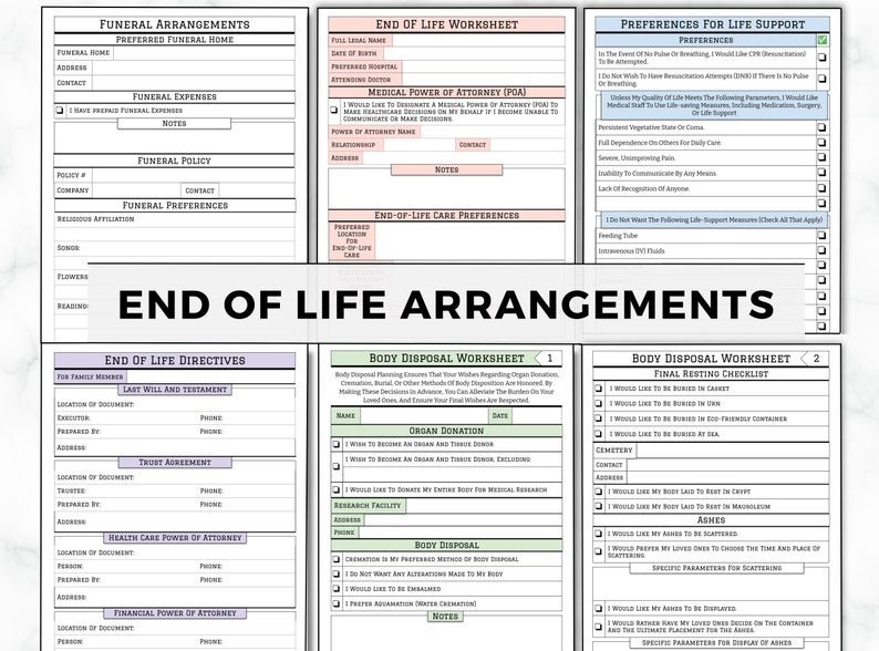 End of Life Planner, Fillable Emergency Planner, Last Wishes Planner, Estate Planning, Will, Final Preparation, What If Binder, Just In Case image 4