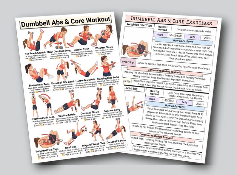 Dumbbell Abs & Core Strengthening Exercises Workout, Ab Training With ...